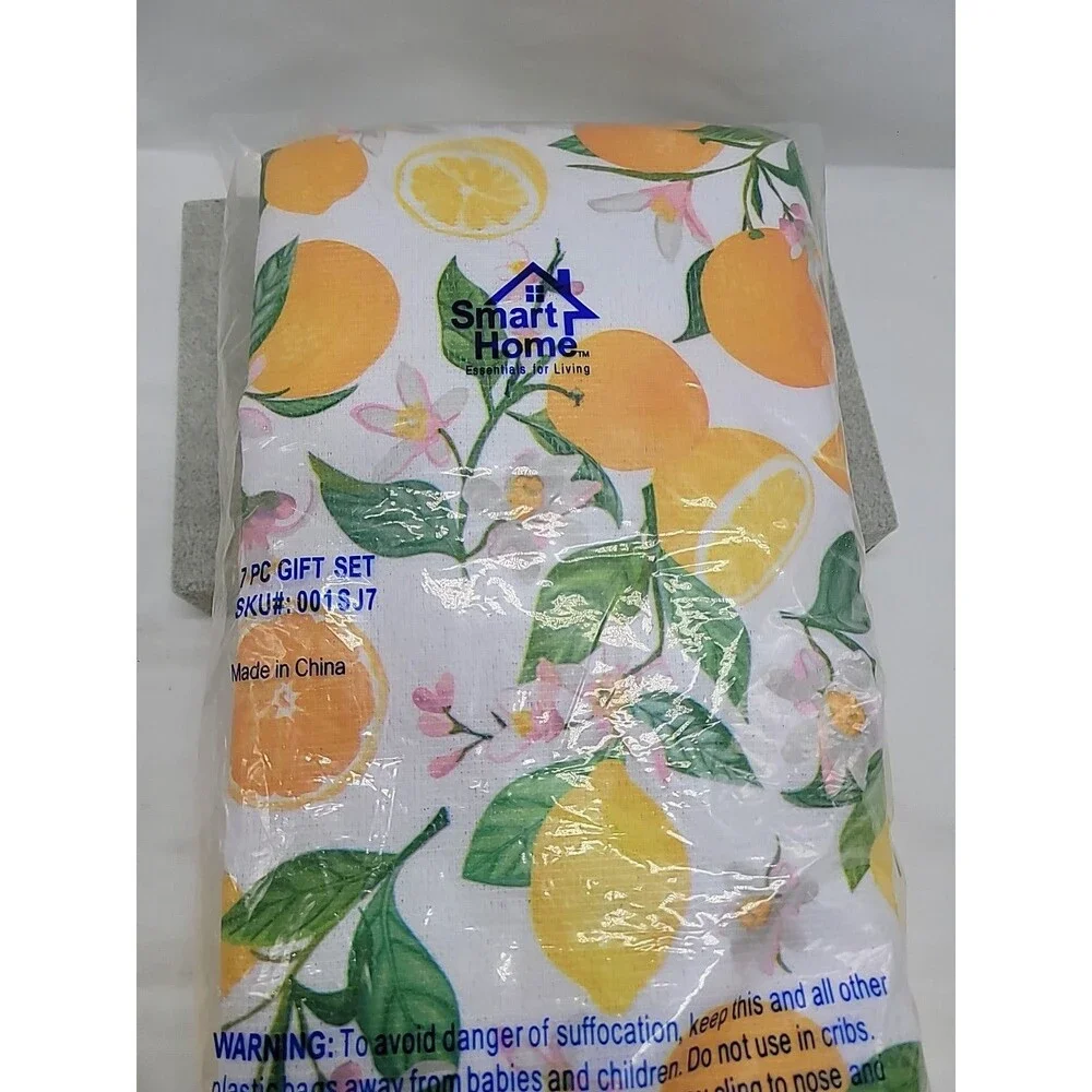 New Smart Home Essentials for Living Yellow Lemons 7 Piece Kitchen Gift Set Vtg